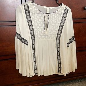 Black and white blouse